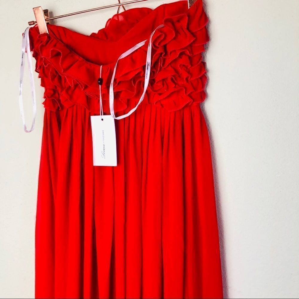 NWT Revolve Lovers & Friends Red Slit Maxi Gown XXS - Picture 6 of 8